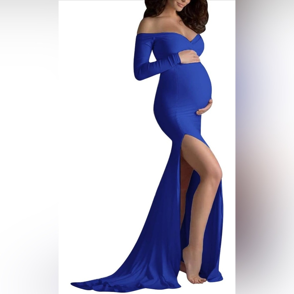 NWT Blue High Low Maternity Dress, Small
